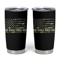 One Badass Bonus Dad Tumbler Cup Funny Stepdad Camo American Flag