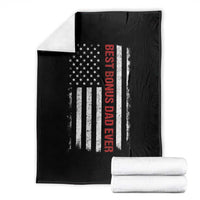 Best Effin Bonus Dad Ever Throw Blanket Funny Stepdad American Flag
