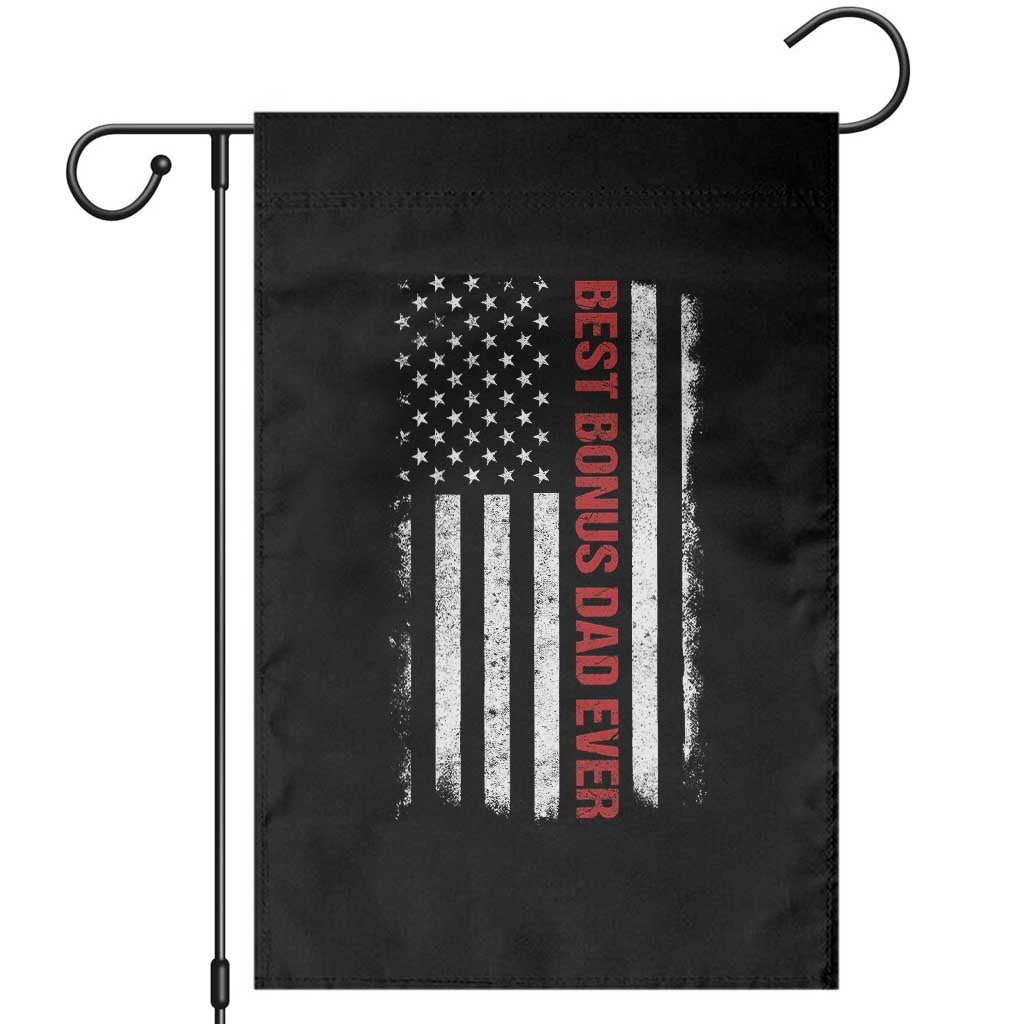 Best Effin Bonus Dad Ever Garden Flag Funny Stepdad American Flag