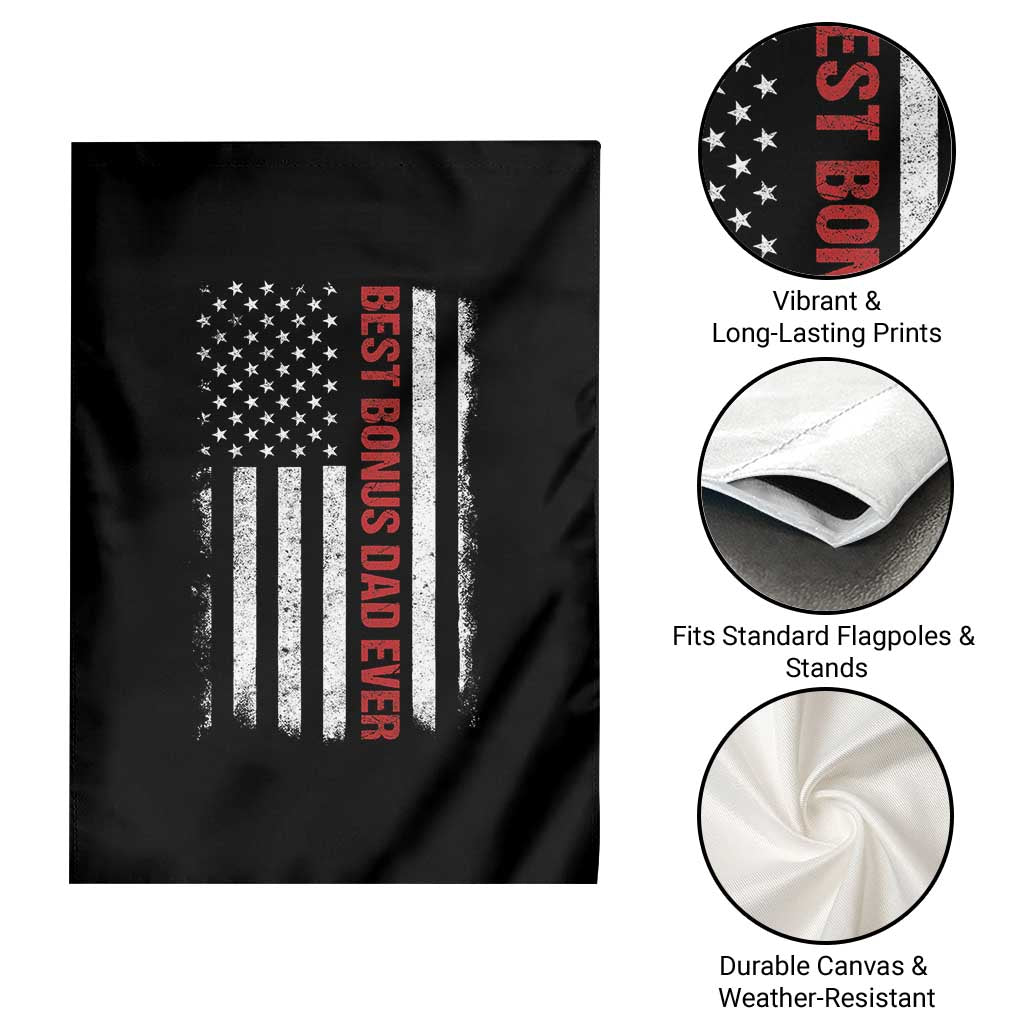 Best Effin Bonus Dad Ever Garden Flag Funny Stepdad American Flag