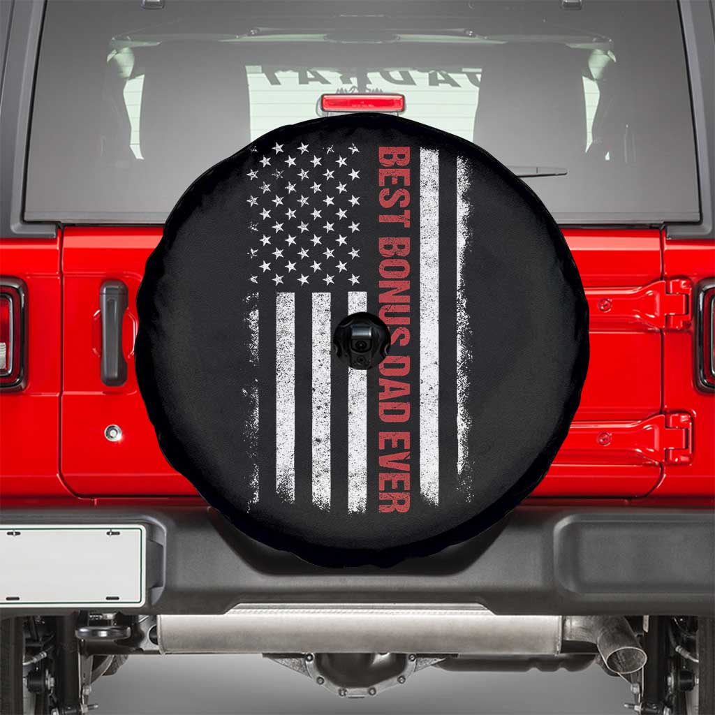Best Effin Bonus Dad Ever Spare Tire Cover Funny Stepdad American Flag