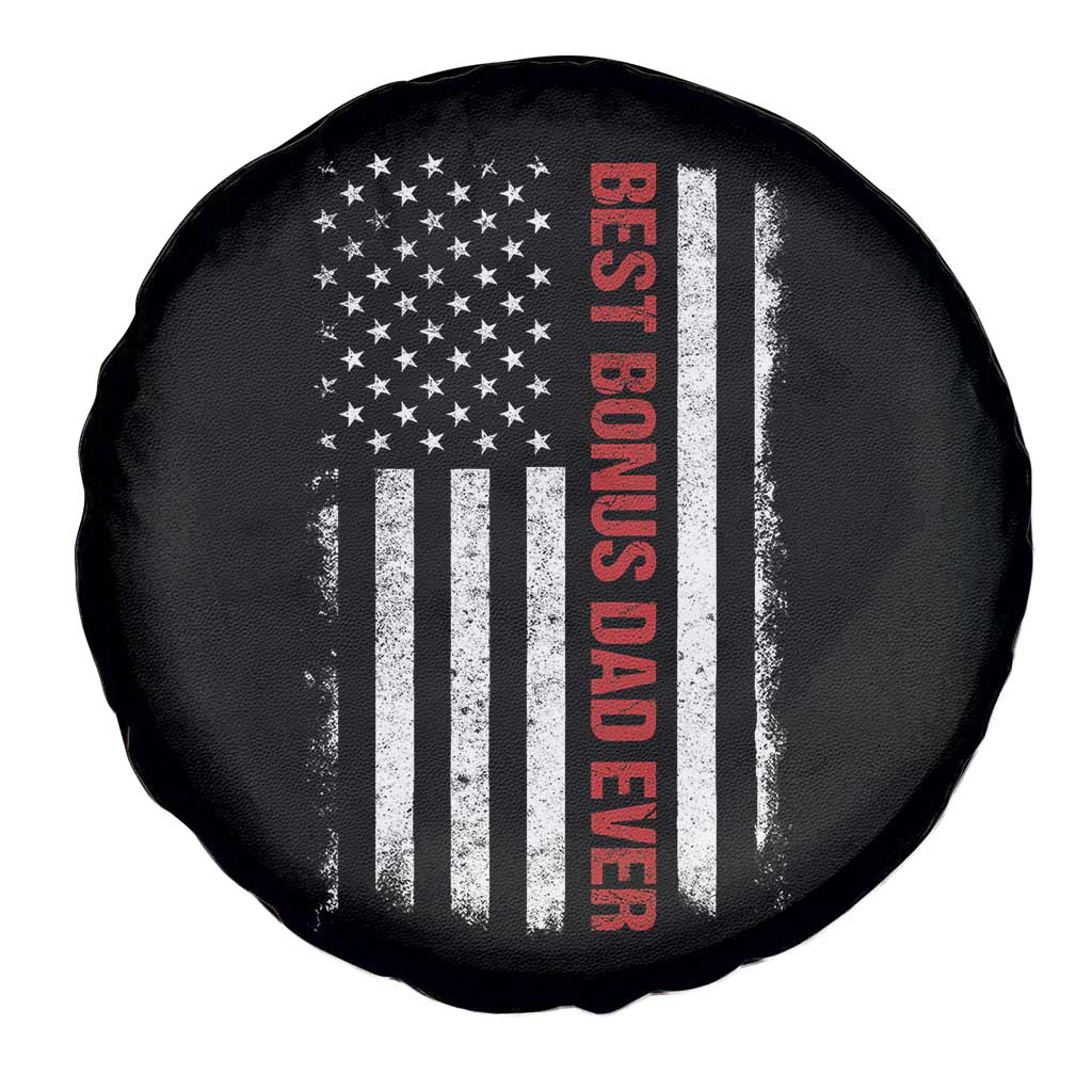 Best Effin Bonus Dad Ever Spare Tire Cover Funny Stepdad American Flag