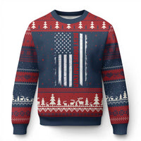 Best Effin Bonus Dad Ever Ugly Christmas Sweater Funny Stepdad American Flag
