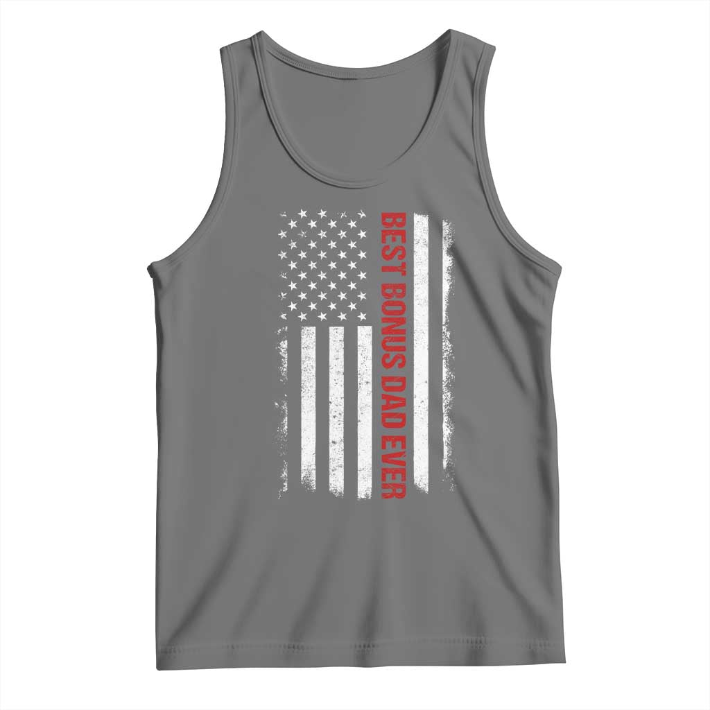 Best Effin Bonus Dad Ever Tank Top Funny Stepdad American Flag