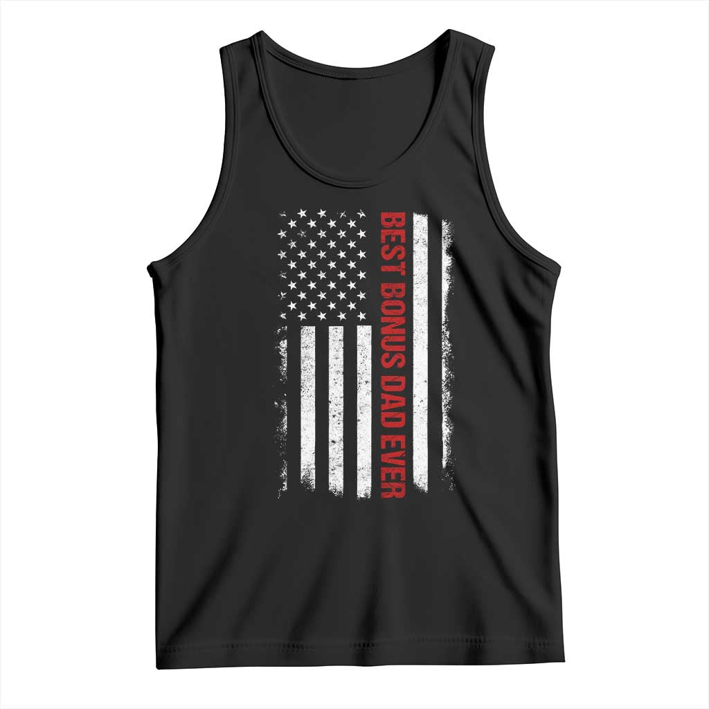 Best Effin Bonus Dad Ever Tank Top Funny Stepdad American Flag