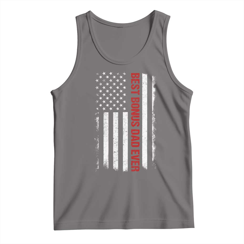Best Effin Bonus Dad Ever Tank Top Funny Stepdad American Flag