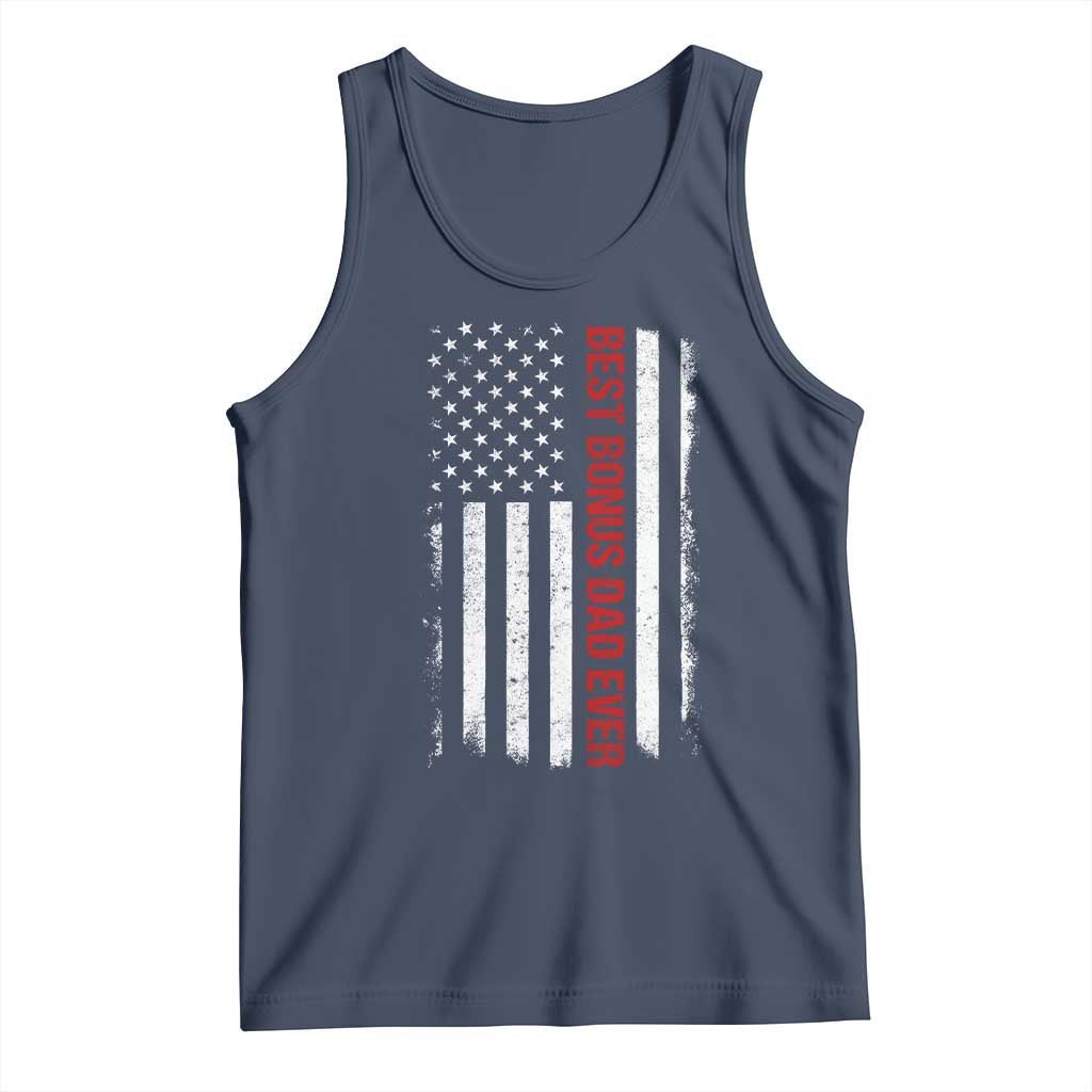Best Effin Bonus Dad Ever Tank Top Funny Stepdad American Flag
