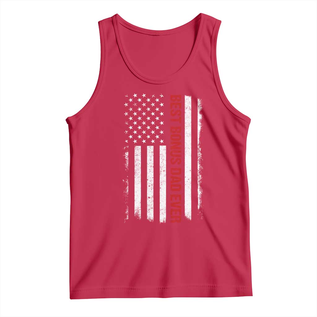Best Effin Bonus Dad Ever Tank Top Funny Stepdad American Flag