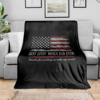Best Effin’ Bonus Dad Ever Throw Blanket Step Dad American Flag
