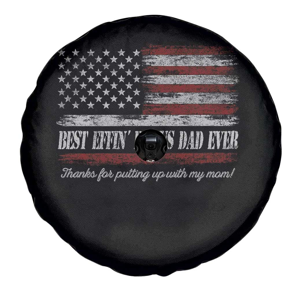 Best Effin’ Bonus Dad Ever Spare Tire Cover Step Dad American Flag