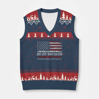 Best Effin’ Bonus Dad Ever V-Neck Knit Sweater Vest Step Dad American Flag