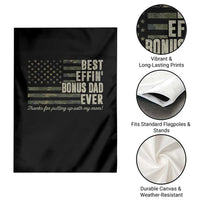 Best Effin’ Bonus Dad Ever Garden Flag Step Dad Camo American Flag Camouflage