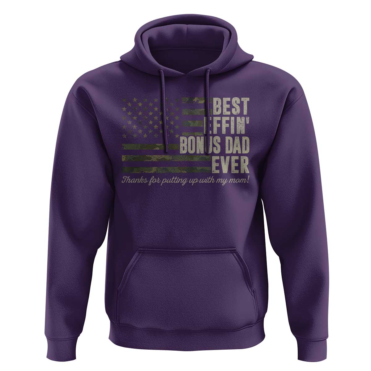 Best Effin’ Bonus Dad Ever Hoodie Step Dad Camo American Flag Camouflage