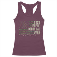 Best Effin’ Bonus Dad Ever Racerback Tank Top Step Dad Camo American Flag Camouflage