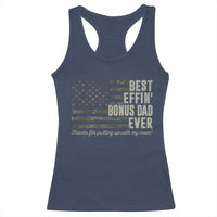 Best Effin’ Bonus Dad Ever Racerback Tank Top Step Dad Camo American Flag Camouflage