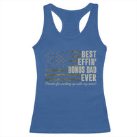 Best Effin’ Bonus Dad Ever Racerback Tank Top Step Dad Camo American Flag Camouflage