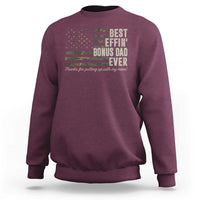 Best Effin’ Bonus Dad Ever Sweatshirt Step Dad Camo American Flag Camouflage