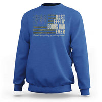 Best Effin’ Bonus Dad Ever Sweatshirt Step Dad Camo American Flag Camouflage
