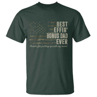 Best Effin’ Bonus Dad Ever T Shirt Step Dad Camo American Flag Camouflage