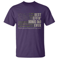Best Effin’ Bonus Dad Ever T Shirt Step Dad Camo American Flag Camouflage