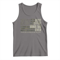 Best Effin’ Bonus Dad Ever Tank Top Step Dad Camo American Flag Camouflage
