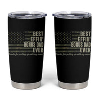 Best Effin’ Bonus Dad Ever Tumbler Cup Step Dad Camo American Flag Camouflage