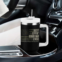 Best Effin’ Bonus Dad Ever Tumbler With Handle Step Dad Camo American Flag Camouflage