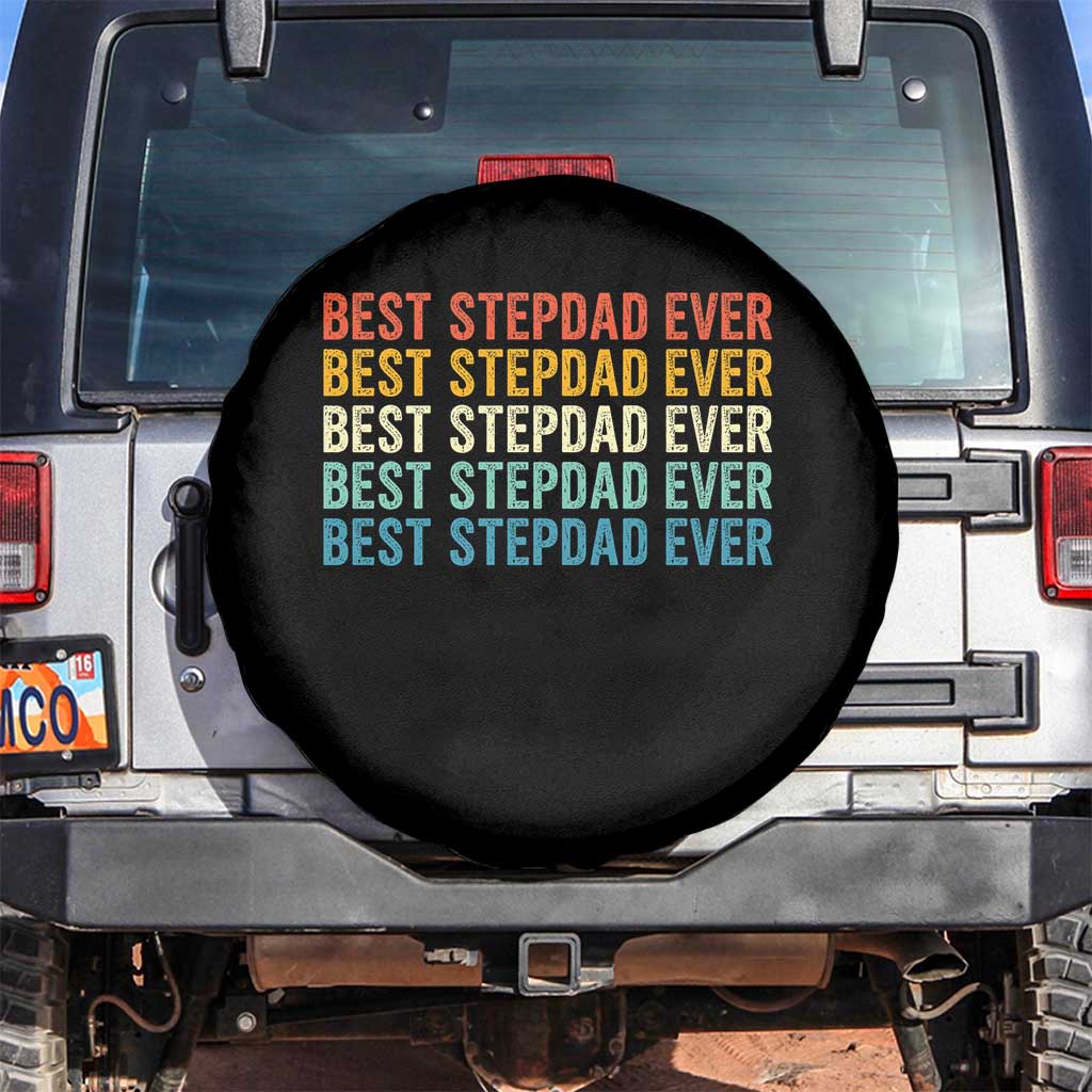 Best Stepdad Ever Spare Tire Cover Funny Retro Stepdad Bonus Dad