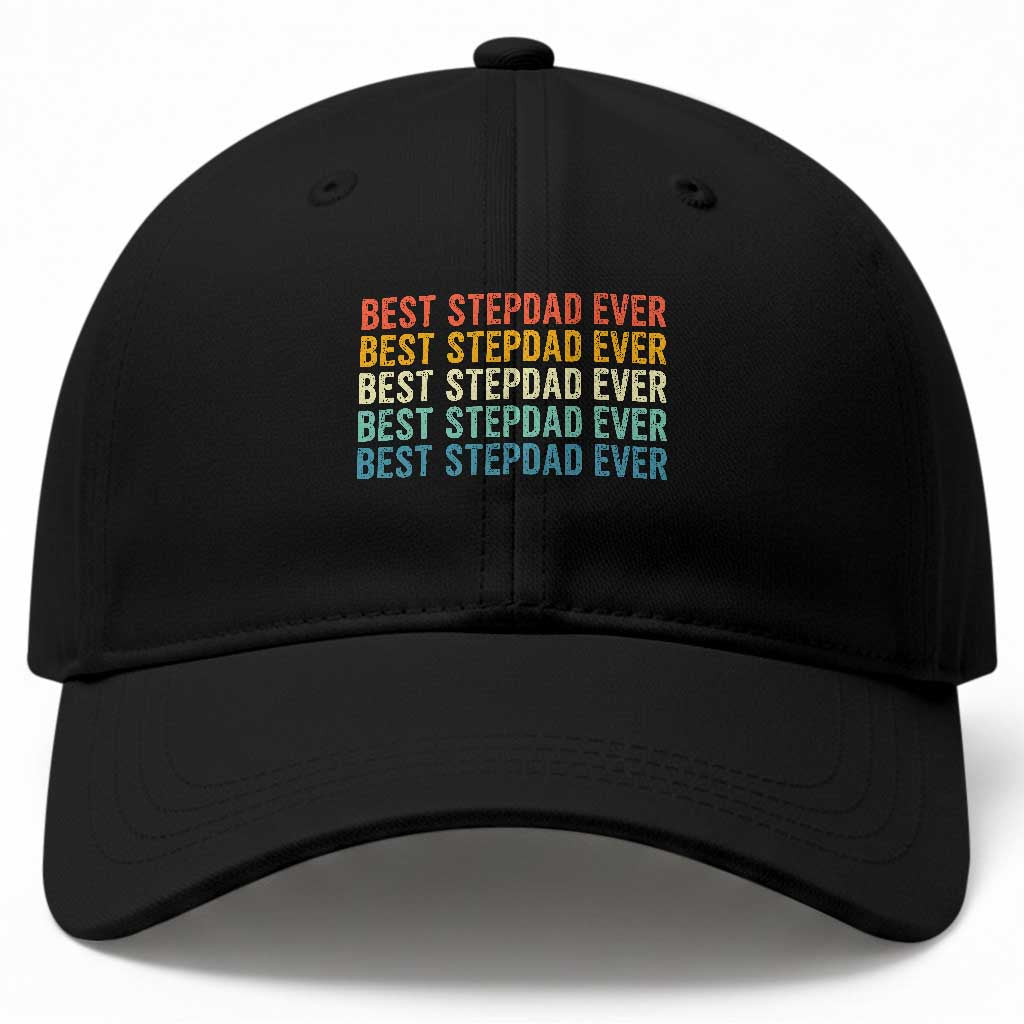 Best Stepdad Ever Baseball Cap Funny Retro Stepdad Bonus Dad