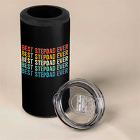 Best Stepdad Ever 4 in 1 Can Cooler Tumbler Funny Retro Stepdad Bonus Dad