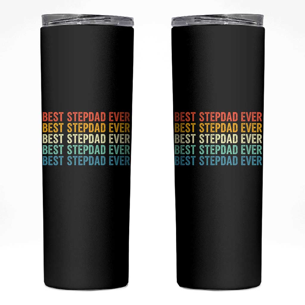 Best Stepdad Ever Skinny Tumbler Funny Retro Stepdad Bonus Dad