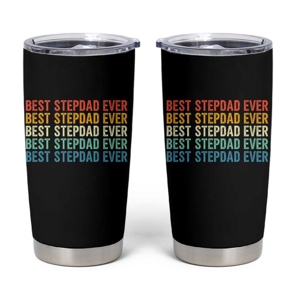 Best Stepdad Ever Tumbler Cup Funny Retro Stepdad Bonus Dad