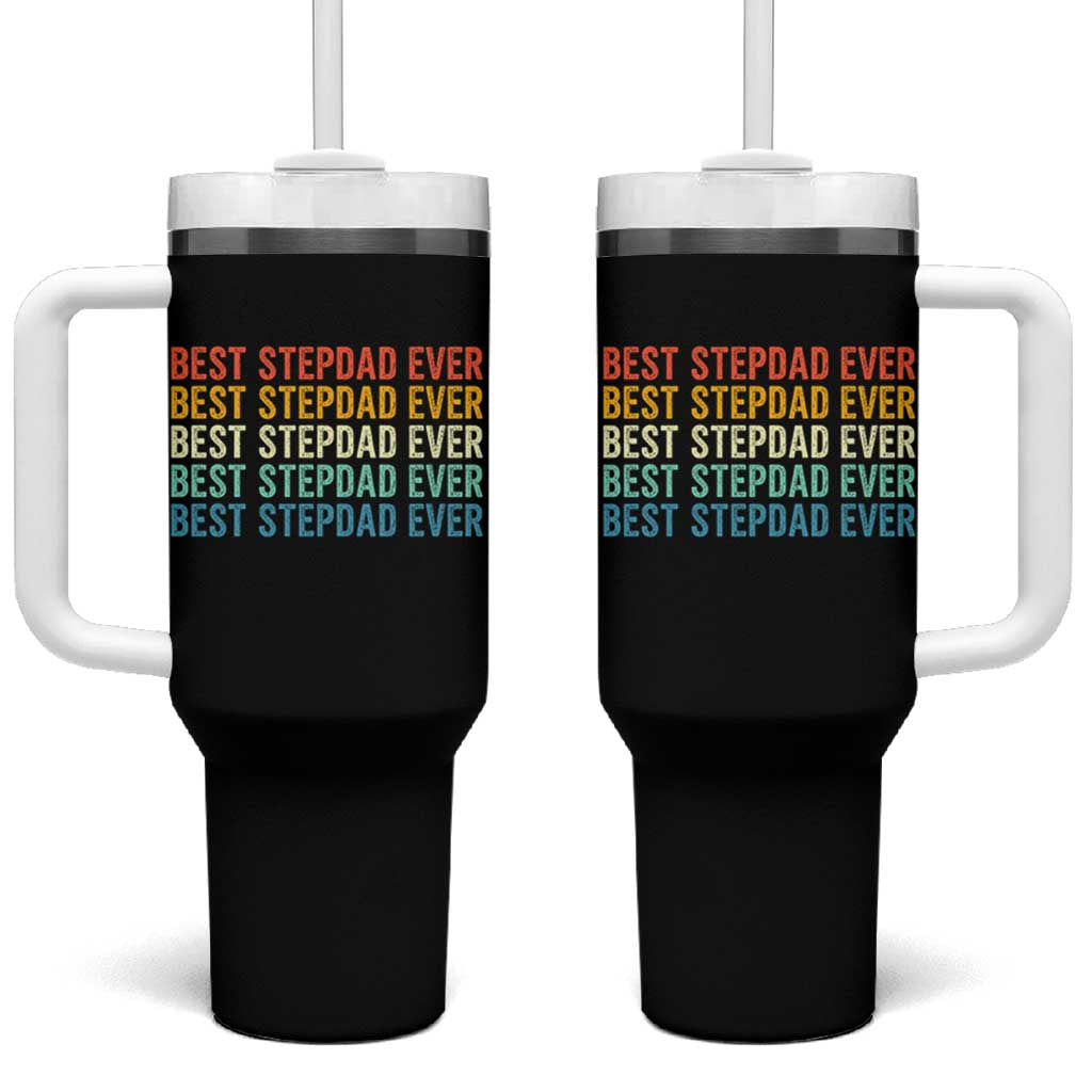 Best Stepdad Ever Tumbler With Handle Funny Retro Stepdad Bonus Dad