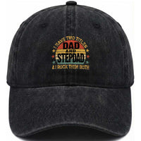Bonus Dad Washed Cotton Baseball Cap Retro I Have Two Titles Dad And Stepdad Rock Them Both