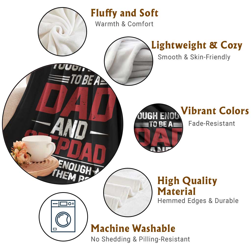 Bonus Dad Throw Blanket Dad And Stepdad Fathers Day