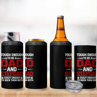 Bonus Dad 4 in 1 Can Cooler Tumbler Dad And Stepdad Fathers Day