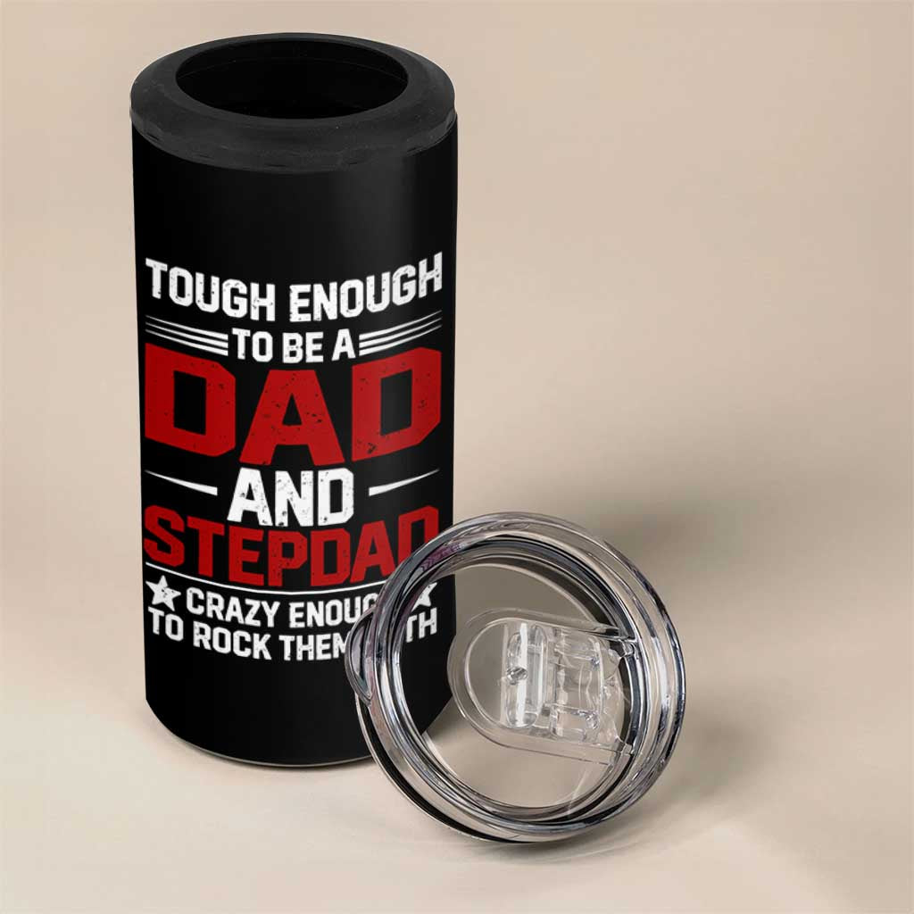 Bonus Dad 4 in 1 Can Cooler Tumbler Dad And Stepdad Fathers Day