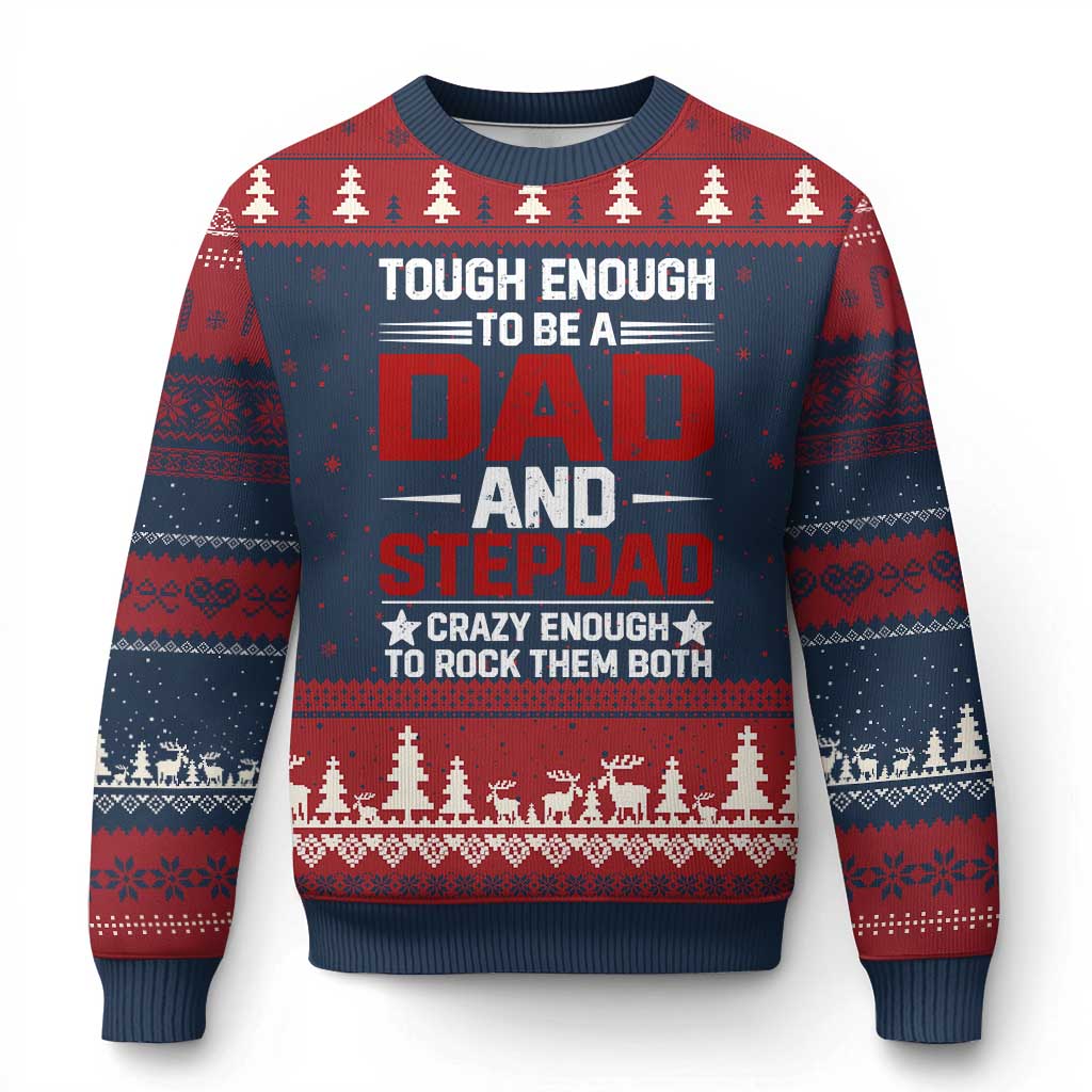 Bonus Dad Ugly Christmas Sweater Dad And Stepdad Fathers Day