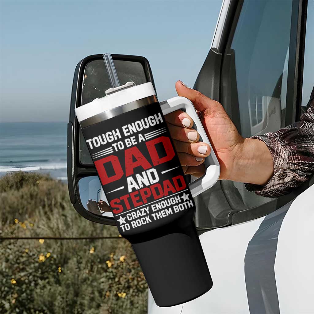 Bonus Dad Tumbler With Handle Dad And Stepdad Fathers Day