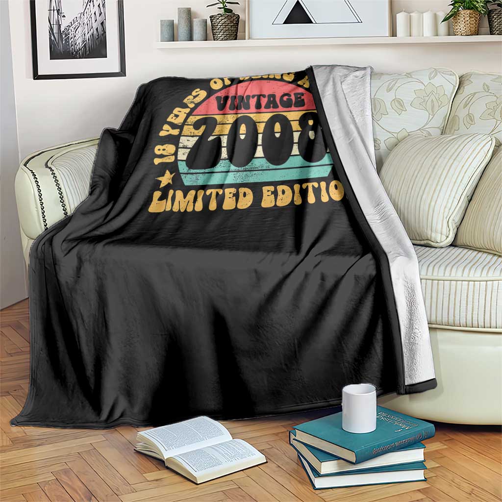 18th Birthday Throw Blanket Vintage 18yr 2008 Limited Edition 18 Year Old Gift