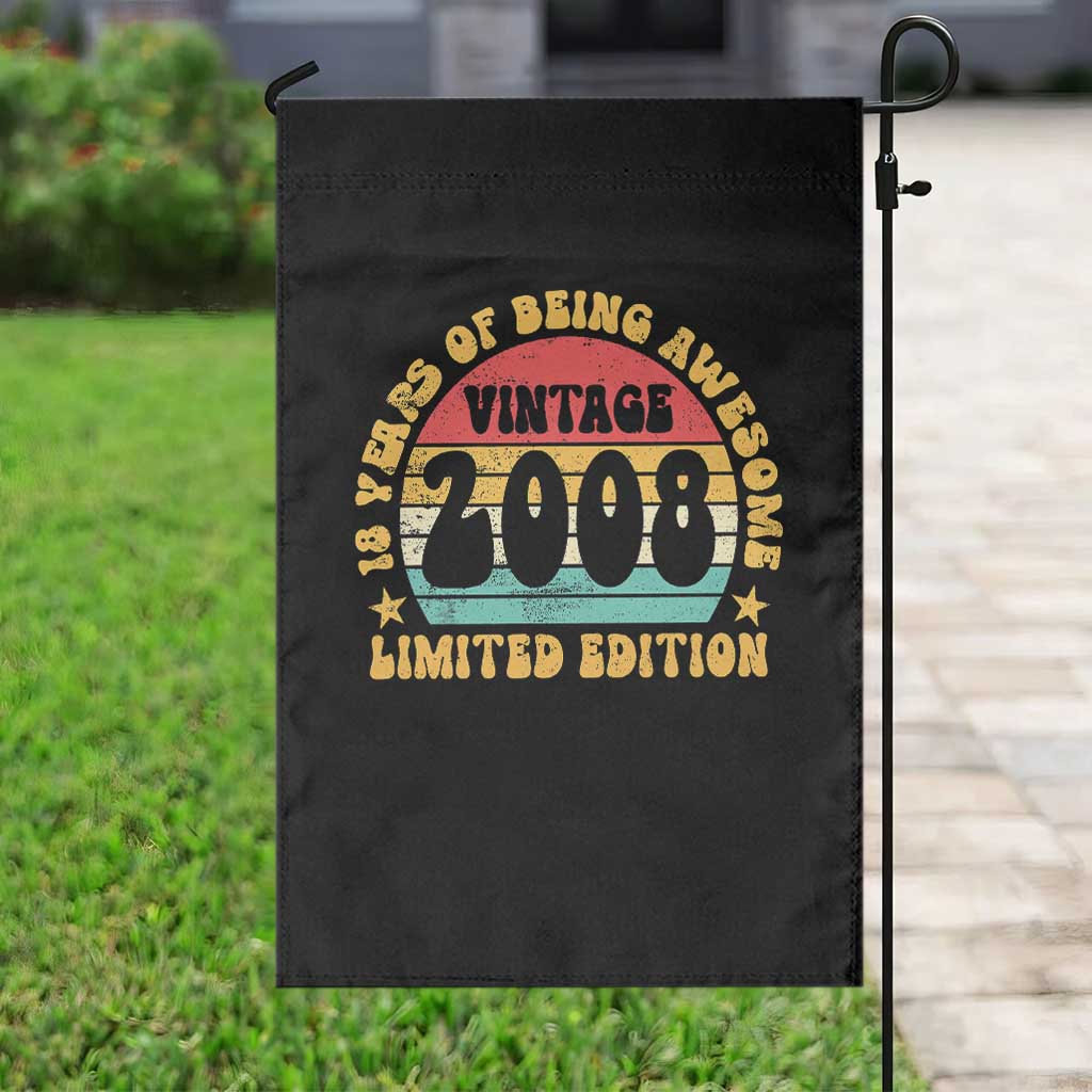 18th Birthday Garden Flag Vintage 18yr 2008 Limited Edition 18 Year Old Gift