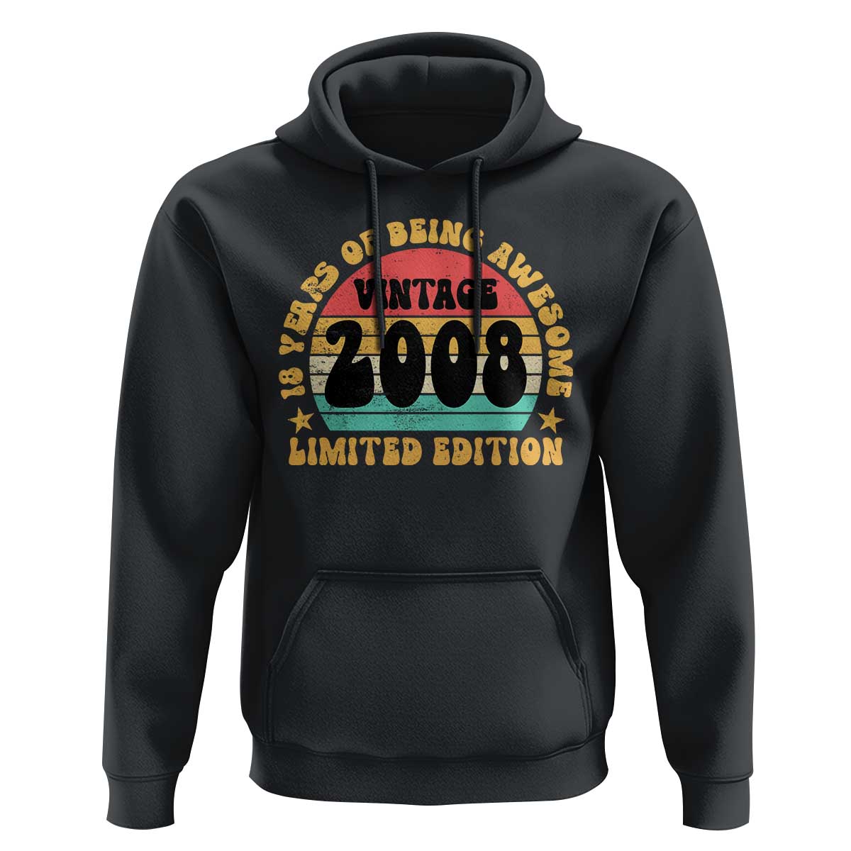 18th Birthday Hoodie Vintage 18yr 2008 Limited Edition 18 Year Old Gift