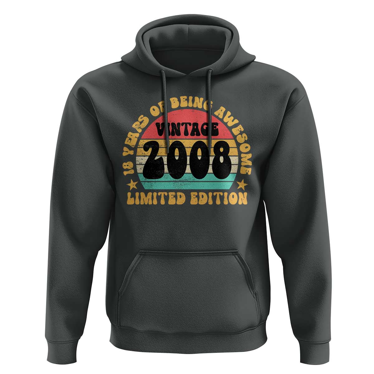18th Birthday Hoodie Vintage 18yr 2008 Limited Edition 18 Year Old Gift