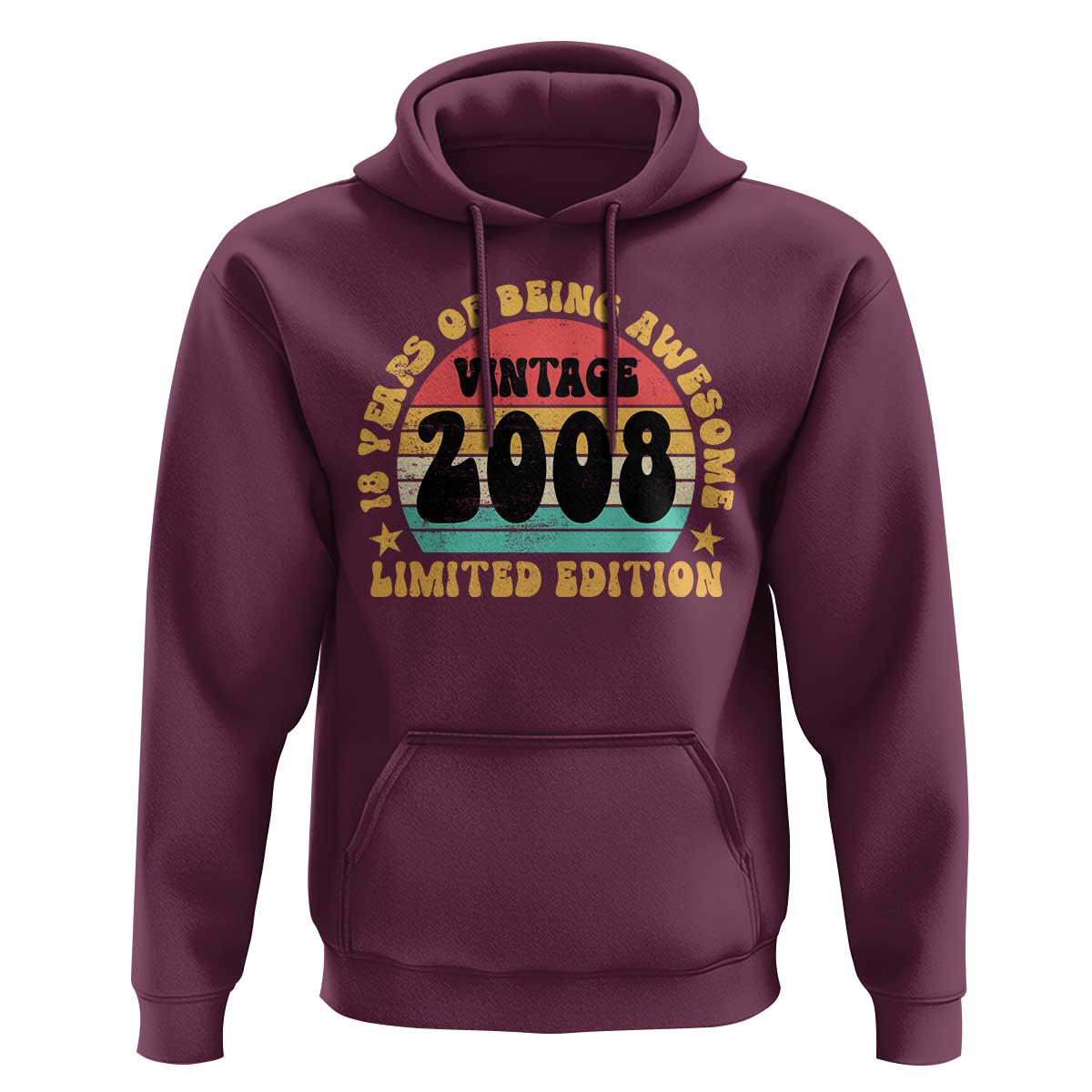 18th Birthday Hoodie Vintage 18yr 2008 Limited Edition 18 Year Old Gift