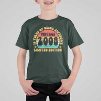 18th Birthday T Shirt For Kid Vintage 18yr 2008 Limited Edition 18 Year Old Gift