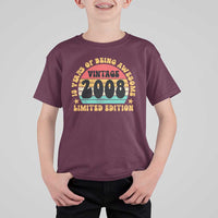18th Birthday T Shirt For Kid Vintage 18yr 2008 Limited Edition 18 Year Old Gift