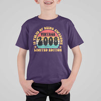 18th Birthday T Shirt For Kid Vintage 18yr 2008 Limited Edition 18 Year Old Gift