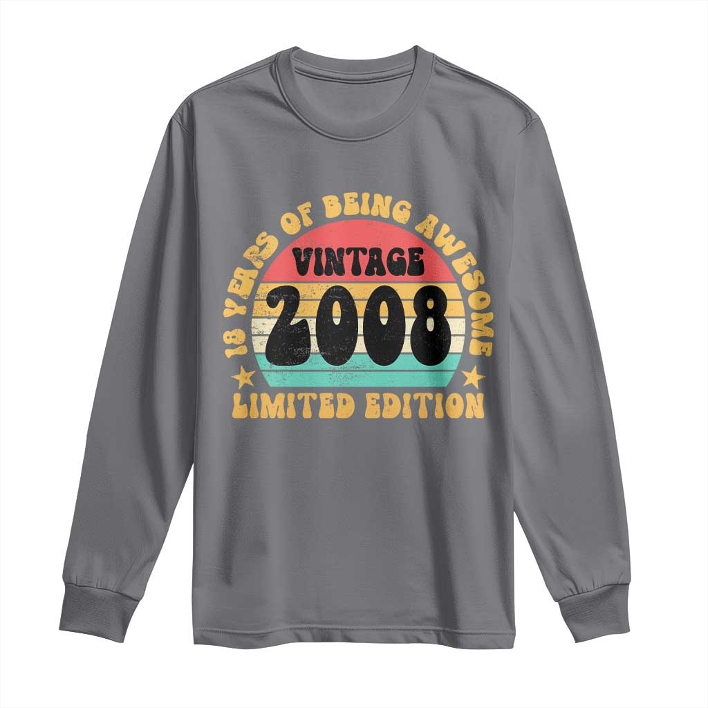 18th Birthday Long Sleeve Shirt Vintage 18yr 2008 Limited Edition 18 Year Old Gift