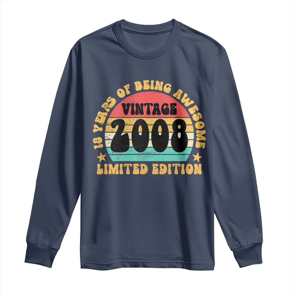 18th Birthday Long Sleeve Shirt Vintage 18yr 2008 Limited Edition 18 Year Old Gift