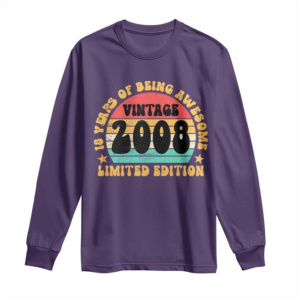 18th Birthday Long Sleeve Shirt Vintage 18yr 2008 Limited Edition 18 Year Old Gift